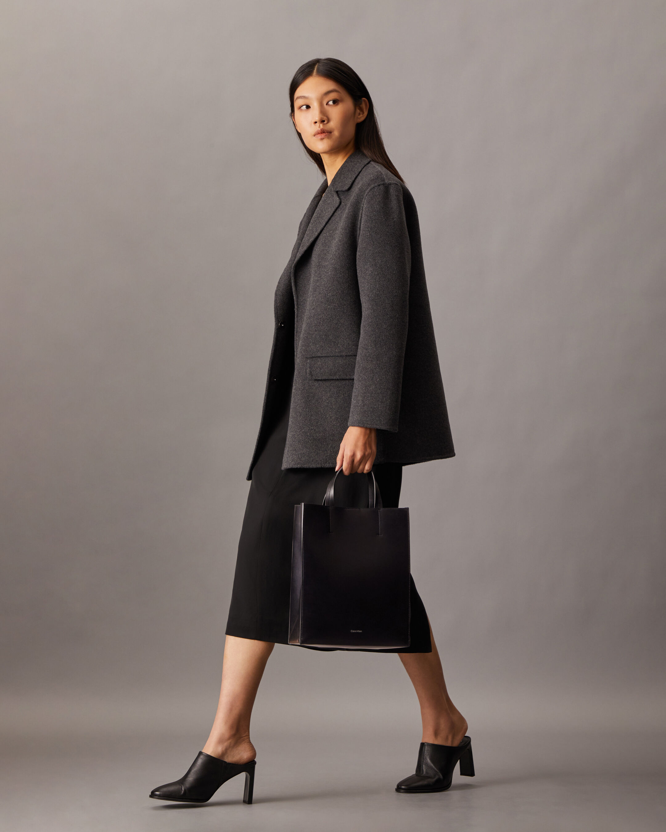 CK Paper Bag Leather Mini Tote black Calvin Klein Hong Kong