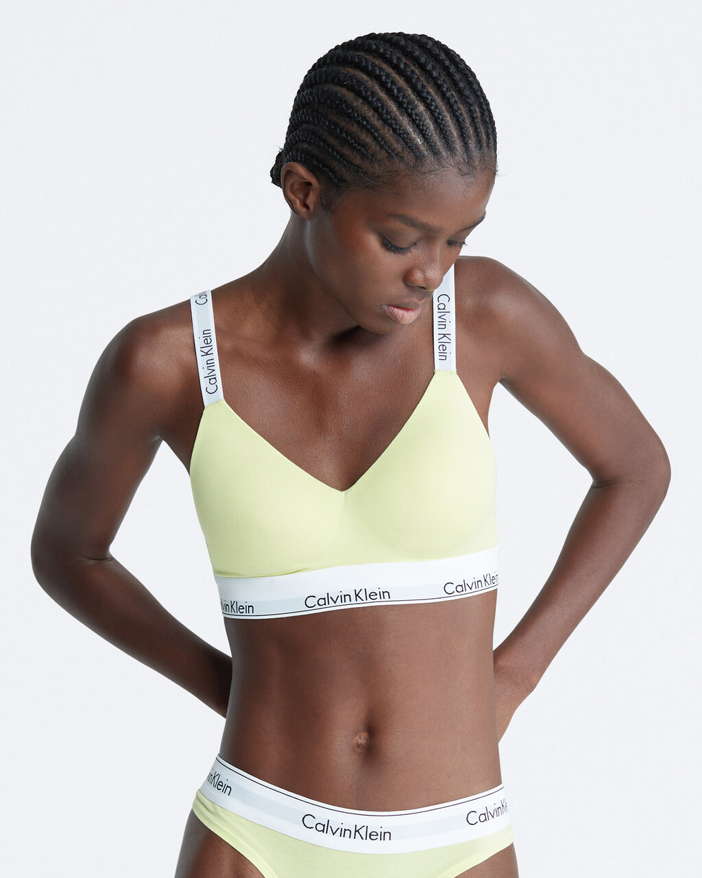 Modern Cotton Lightly Lined Bralette, Sunny Lime, hi-res