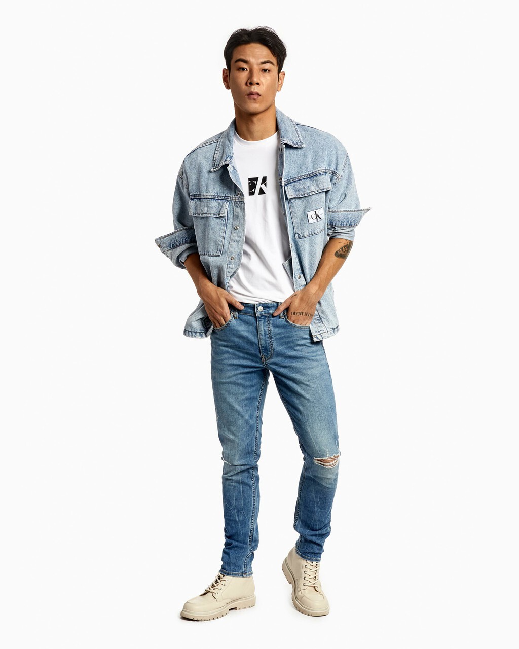CLIMATE TECH BODY 緊身牛仔褲, Light Blue Dstr, hi-res