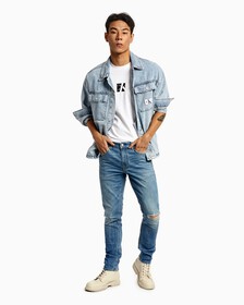 CLIMATE TECH BODY 緊身牛仔褲, Light Blue Dstr, hi-res