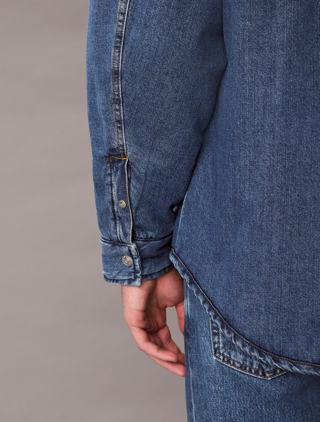 Ritz 絎縫牛仔襯衫, RITZ, hi-res