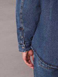 Ritz 絎縫牛仔襯衫, RITZ, hi-res