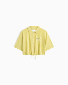 Summer Textures Towel Button Down Shirt, Yellow Sand, hi-res