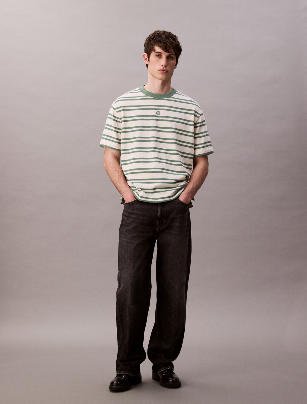 Stripe Jersey Relaxed Tee, Tofu, hi-res