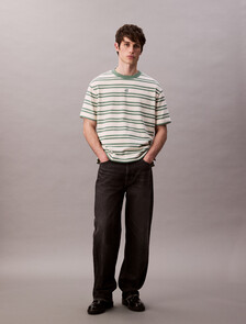 Stripe Jersey Relaxed Tee, Tofu, hi-res