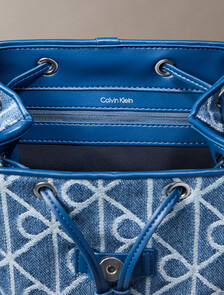 牛仔布標誌提花背囊, Denim JQD Medium Wash, hi-res