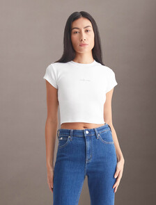 Monogram 貼身 T 恤, Bright White, hi-res