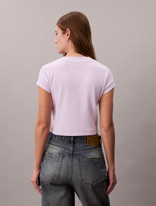 Slim Cropped Monogram T-shirt, Island Lilac, hi-res