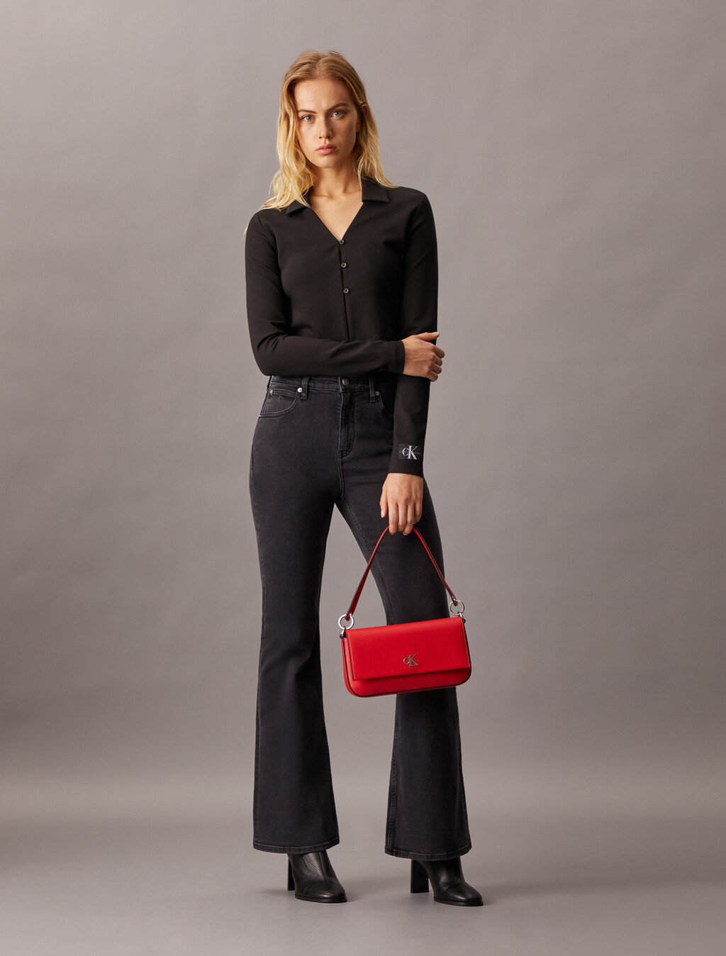 Milano Button Cropped Cardigan, Ck Black, hi-res