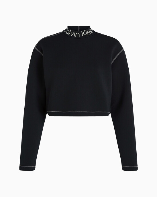 Cropped Mock Neck Logo Top