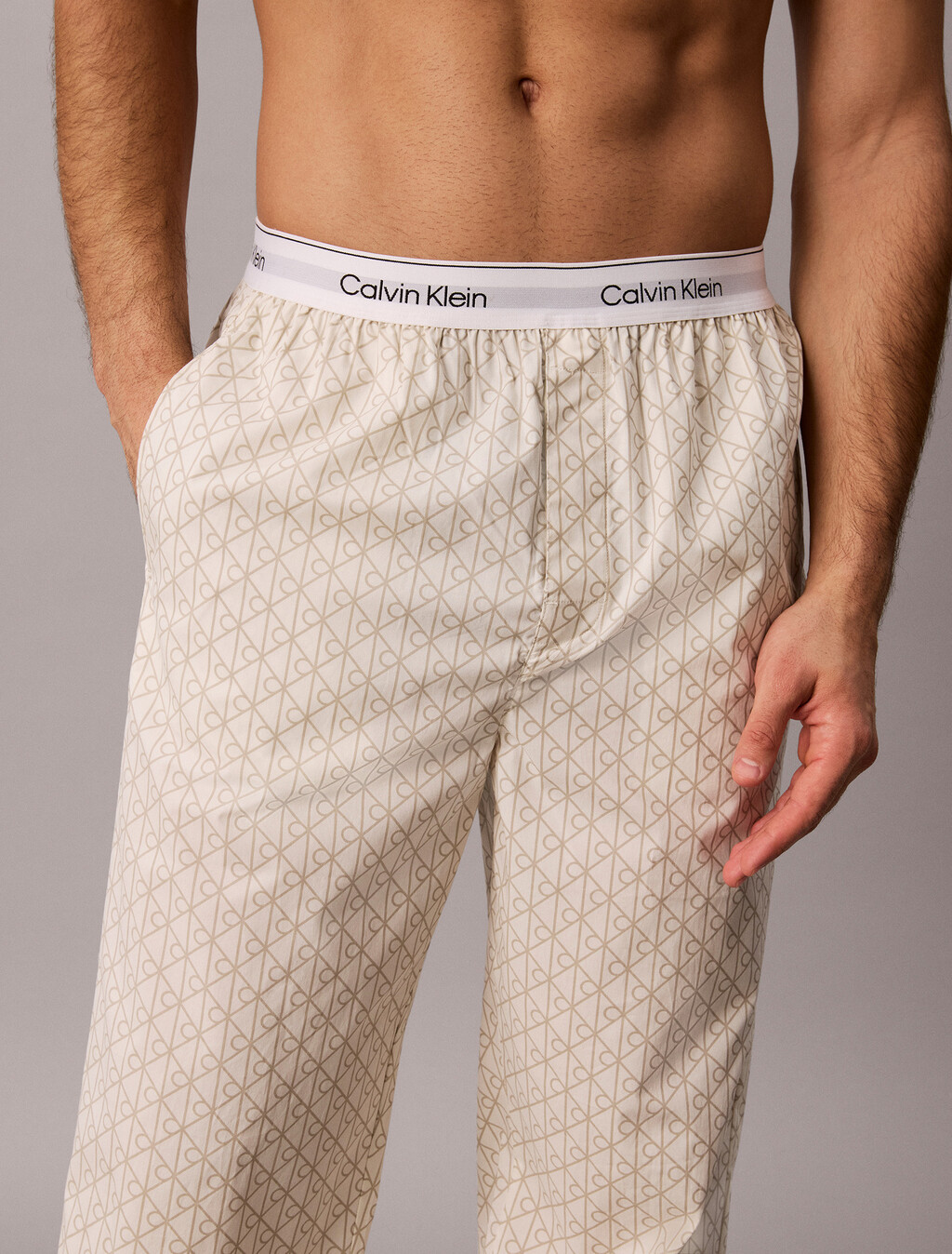 Cotton Poplin Sleep Pants, 21690 Dual Emblem+Tofu, hi-res