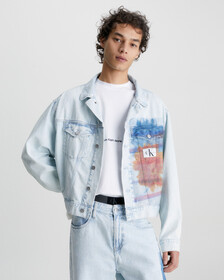 超寬鬆印花牛仔外套, Denim Light, hi-res