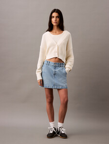 2 in 1 Cropped Cardigan Set, Tofu, hi-res