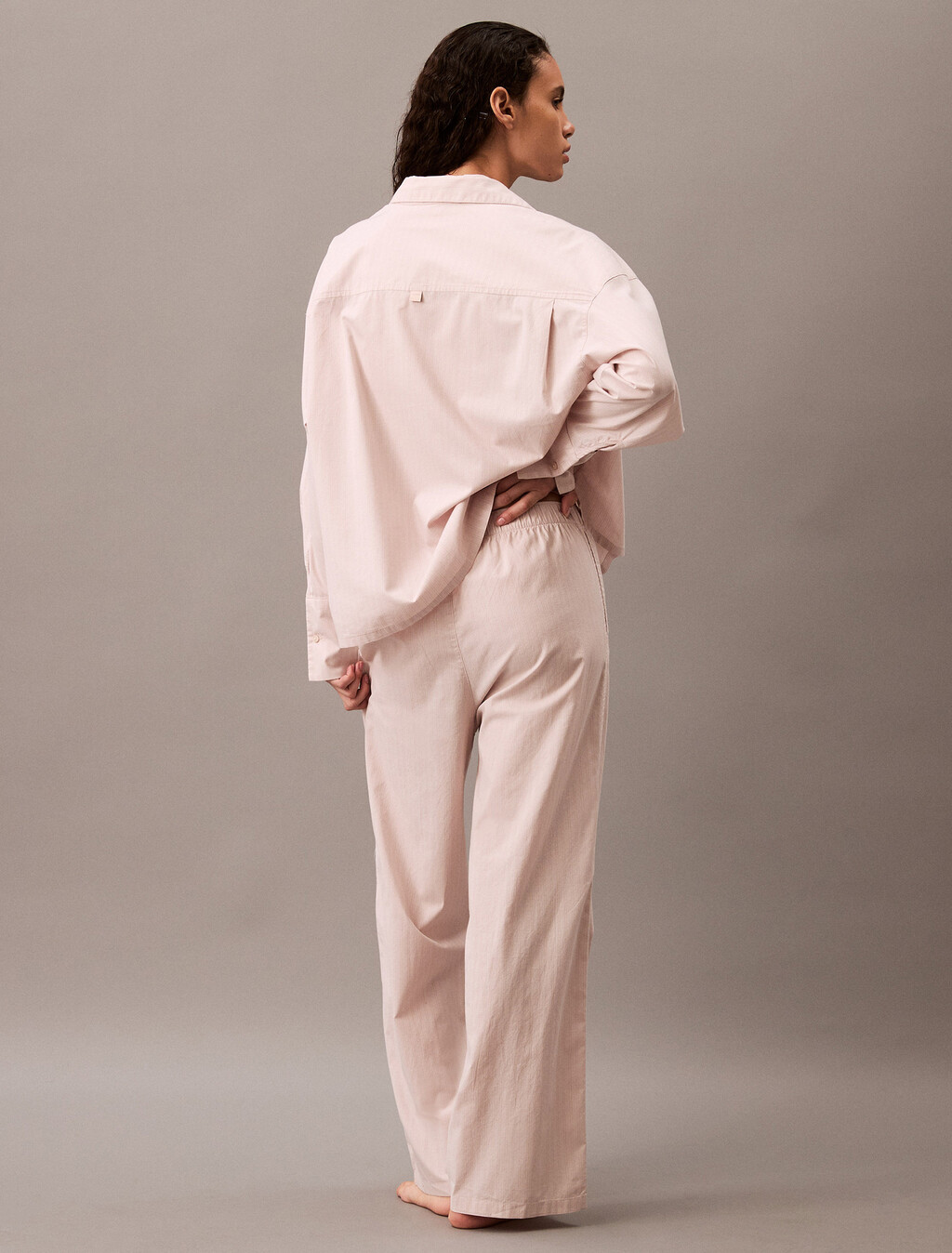 棉質府綢標準版型襯衫, 17744 STEADY STRIPE+GRAY MORN, hi-res