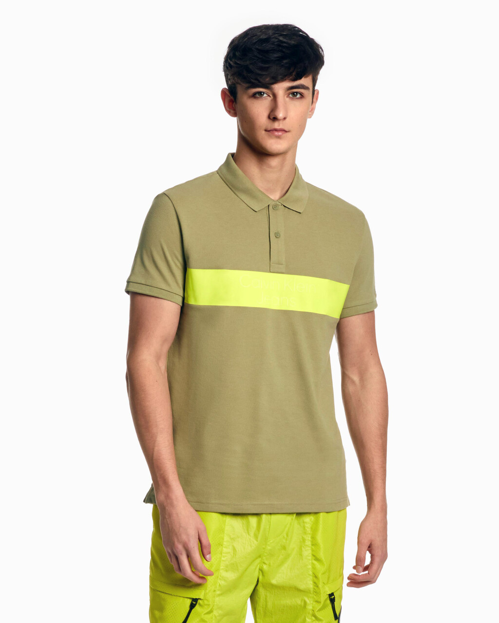 Glow In The Dark 學院風 Polo 衫, Faded Olive, hi-res