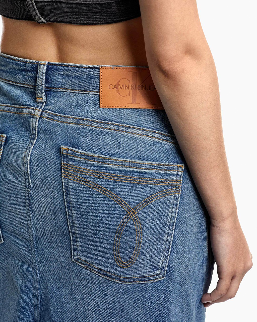 REIMAGINED DENIM FLARED SKIRT, BLUE3, hi-res