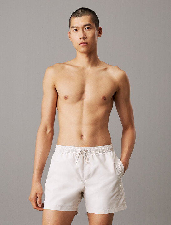 Medium Drawstring Swim Shorts - Logo Embroidery