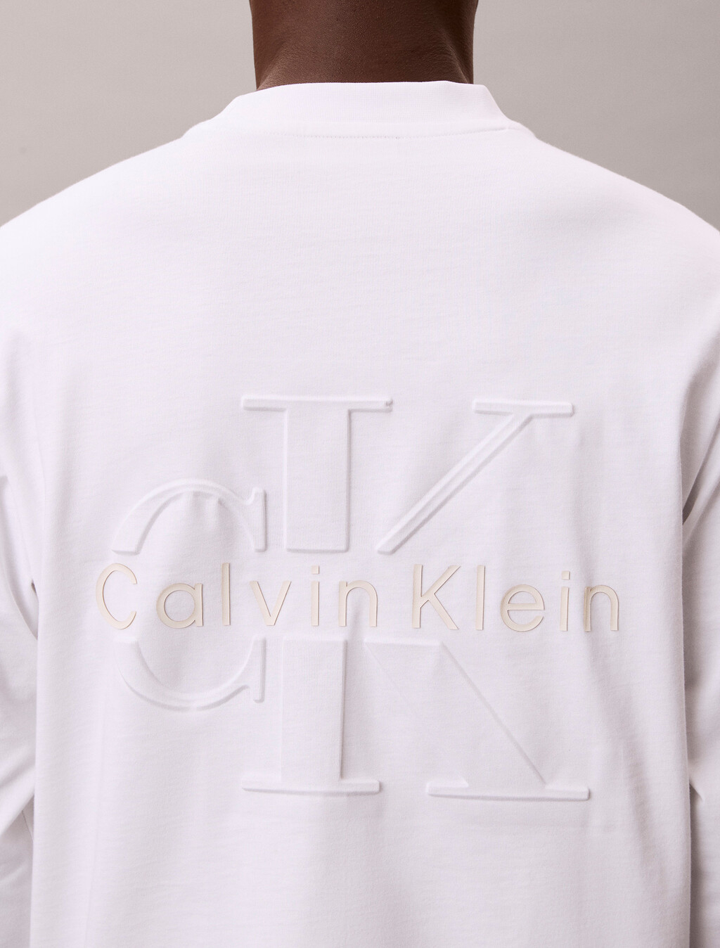 壓花標誌寬版 T 恤, Bright White, hi-res