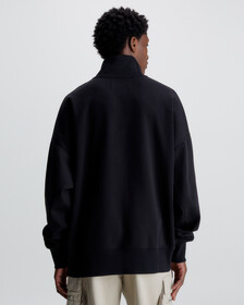 Oversized Zip Neck Sweatshirt, Ck Black, hi-res