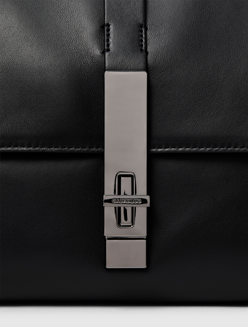 Leather Clutch, Black, hi-res