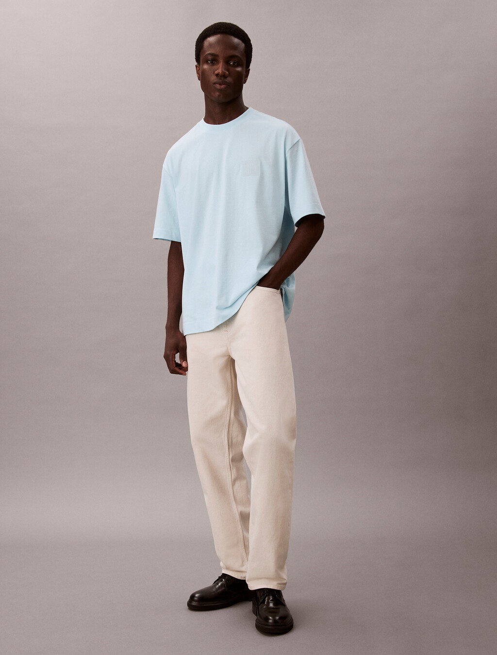 CK Emblem Patch Tee, Airy Blue, hi-res