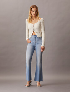 幼肩帶針織開襟外套, Ivory, hi-res