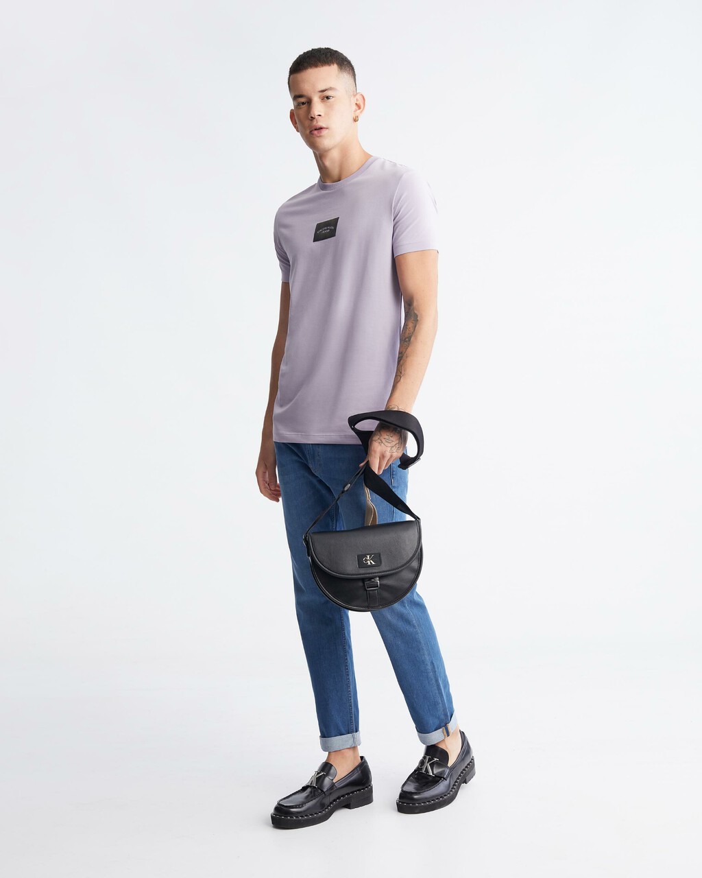 CKJ Tagged Saddle Bag, BLACK, hi-res