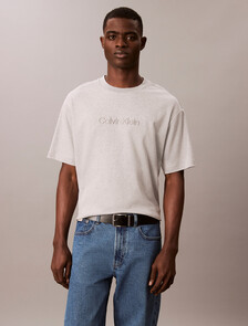 Calvin Klein Logo Tee, BC06 Grey Heather, hi-res