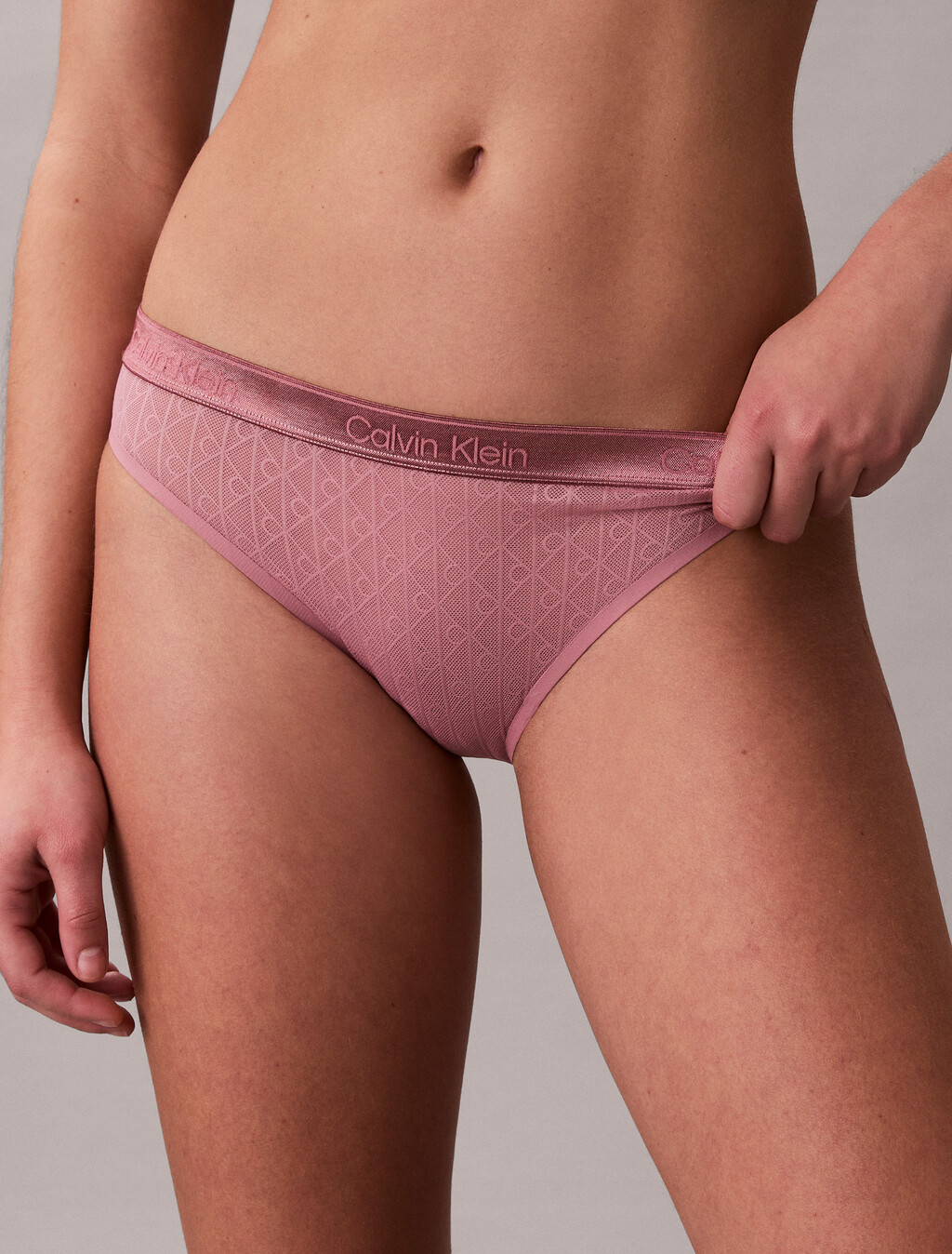 Bikini Briefs - Icon Logo Lace, Soft Mauve, hi-res
