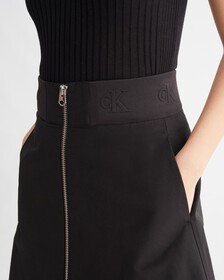 PREMIUM CAPSULE FRONT ZIP A LINE SKIRT, Ck Black, hi-res