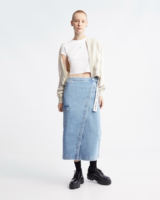 Wrapround Maxi Denim Skirt