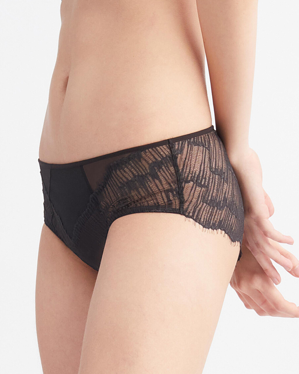 CK BLACK LINEAR LACE HIPSTER, Black, hi-res