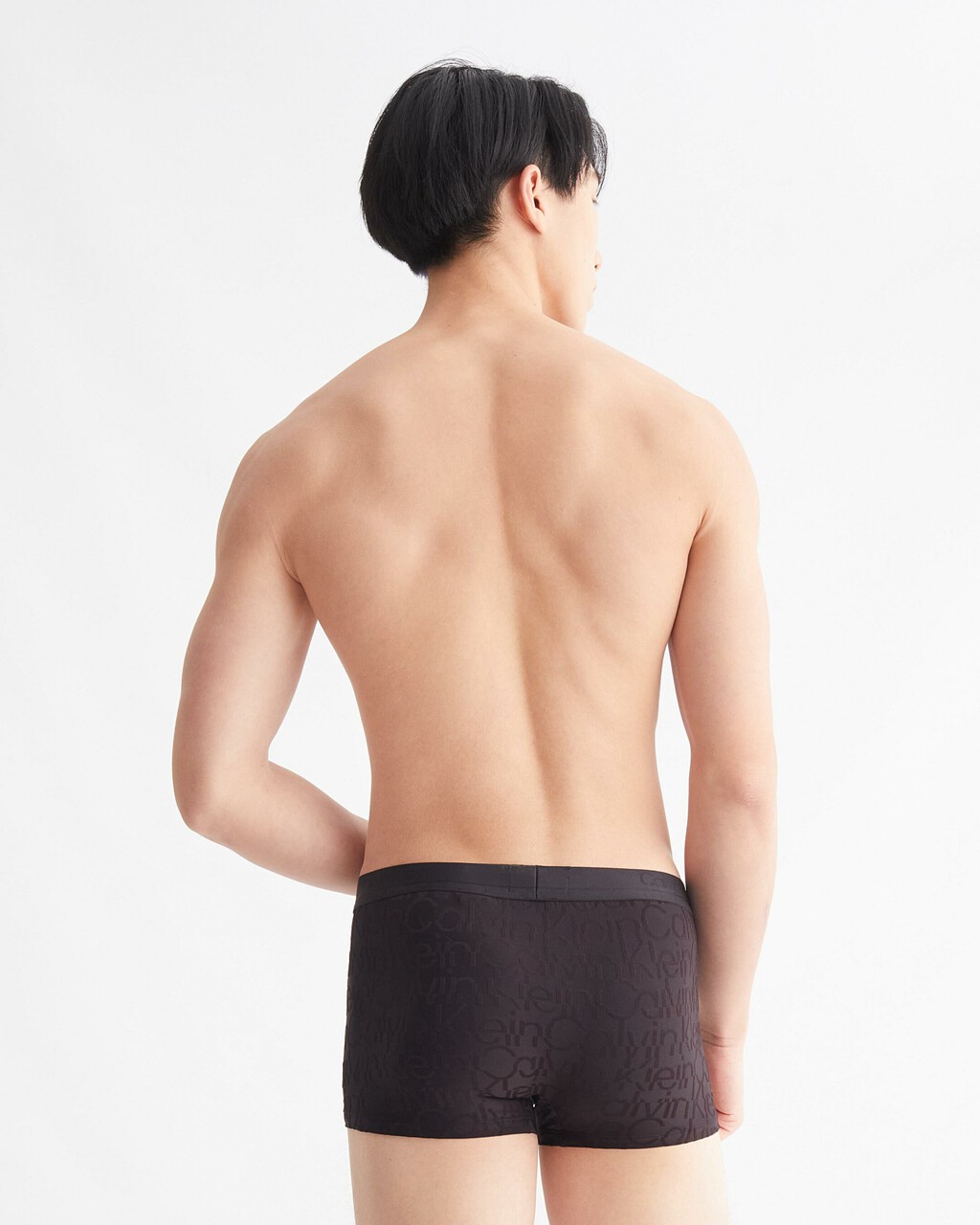 CK BLACK 提花標誌低腰平角褲, Black, hi-res