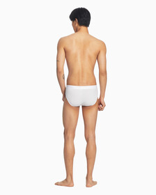 CK BLACK COTTON 低腰三角褲, White, hi-res