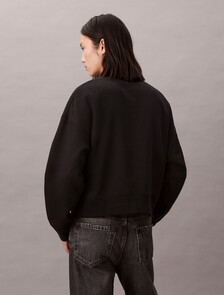 Monogram Relaxed Long Sleeve Sweatshirt, Black, hi-res