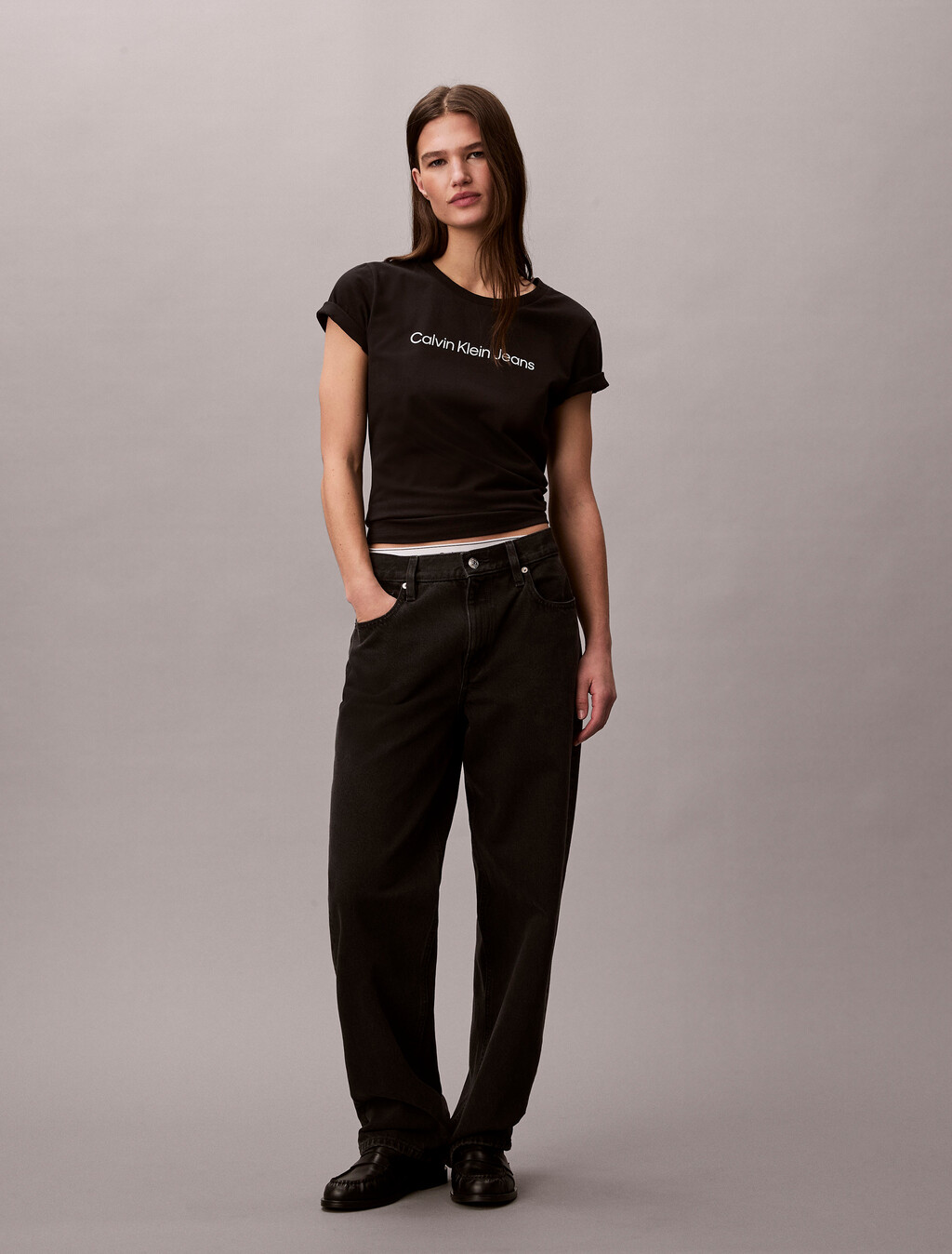 Institutional Slim Tee, Black, hi-res