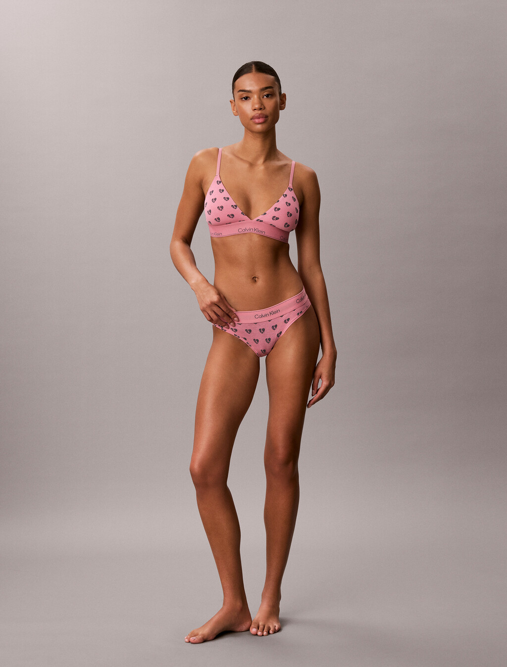 Icon Cotton Modal 薄墊三角罩杯內衣, Be Mine CK Calm Pink, hi-res