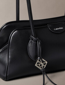 Trio Compartment Shoulder Bag, Black, hi-res