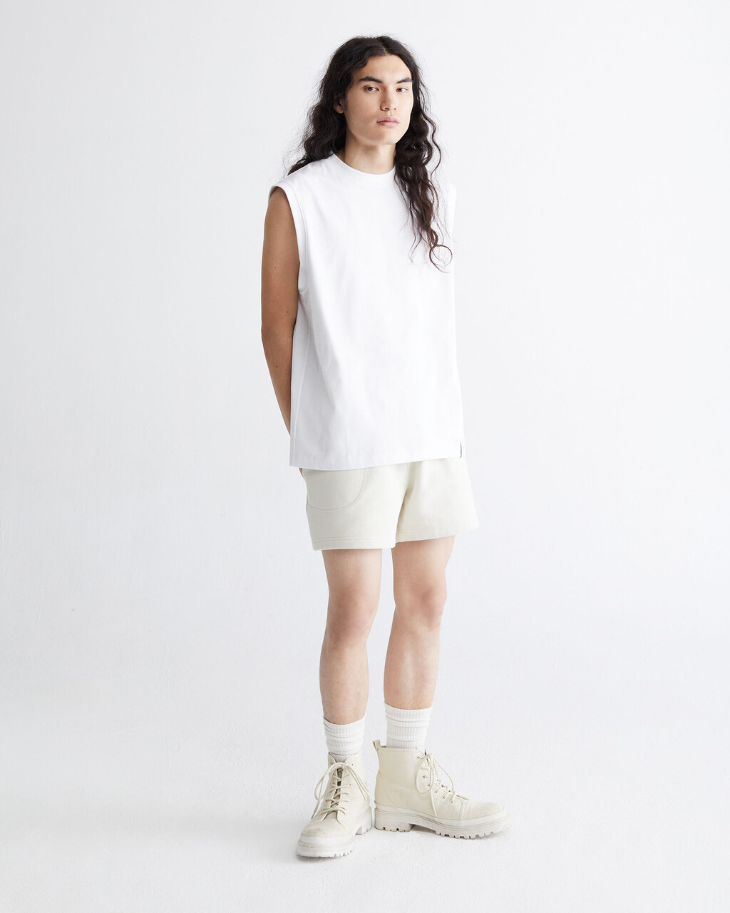CK STANDARDS COMPACT MUSCLE T 恤, BRILLIANT WHITE, hi-res