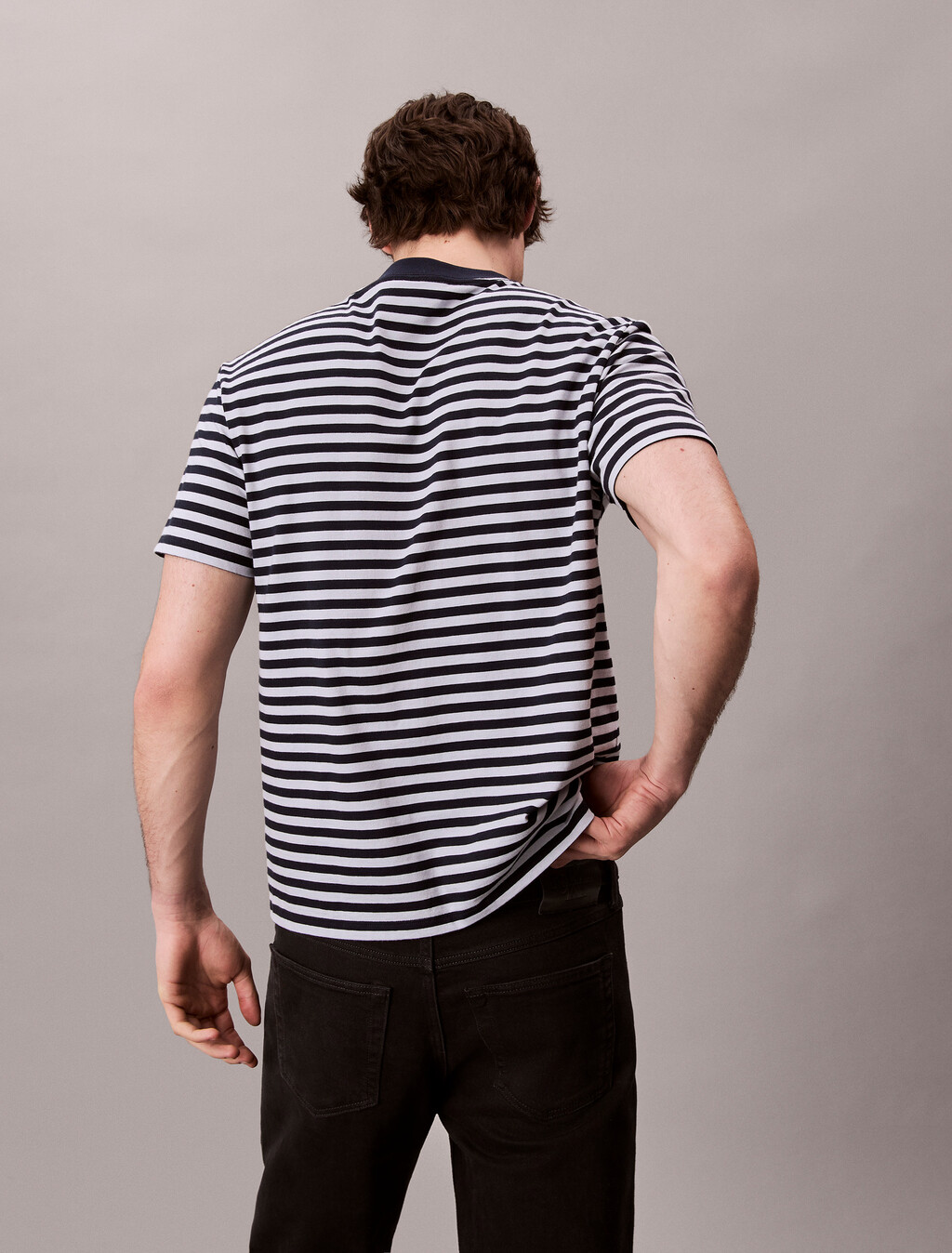 Monogram Logo Stripe Relaxed T-Shirt, Xenon Blue, hi-res