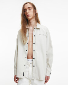 BLACK ARCHIVAL STRIKETHROUGH MONOGRAM SHIRT, Eggshell, hi-res