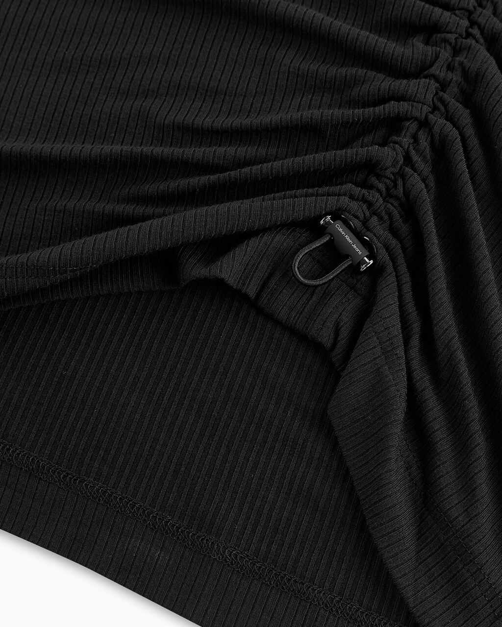 Side Gather Monogram Tee Dress, Ck Black, hi-res
