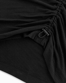 Side Gather Monogram Tee Dress, Ck Black, hi-res