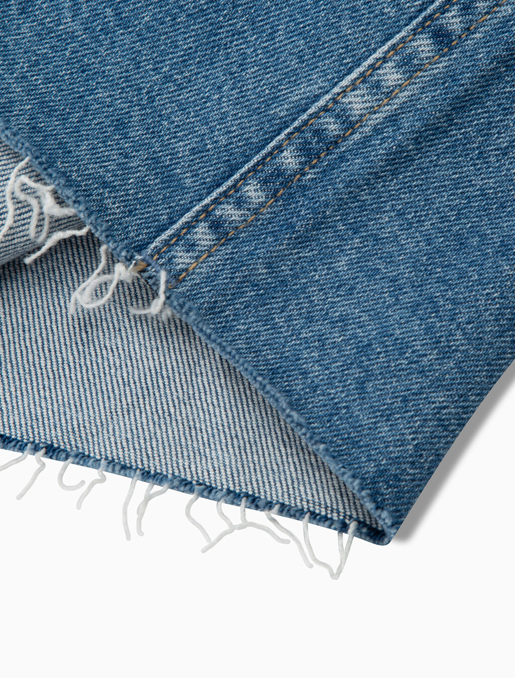 RECONSIDERED 開衩超長牛仔半身裙, Med Blue F Split Cross Wb Rwh, hi-res