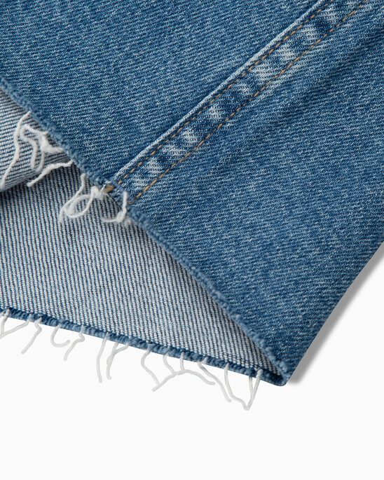 RECONSIDERED FRONT SPLIT MAXI DENIM SKIRT
