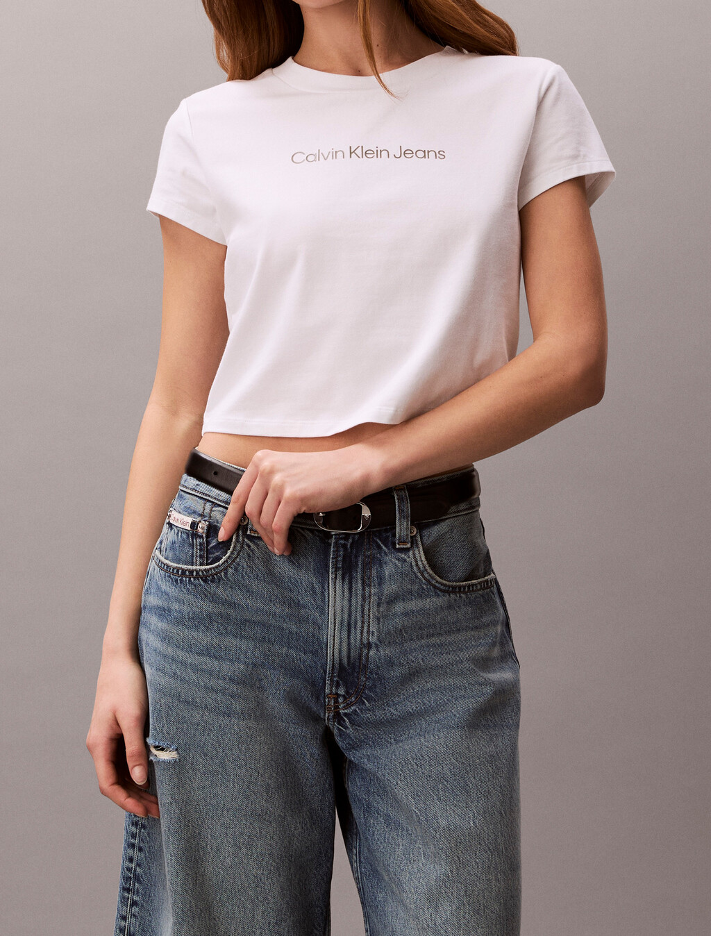 經典標誌貼身 T 恤, Bright White, hi-res