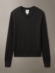 Tech Merino Crewneck Sweater, Black, hi-res
