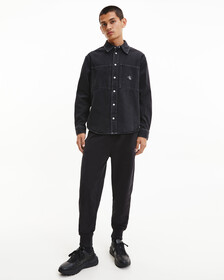 RELAXED DENIM SHIRT, 089 WASHED BLK, hi-res