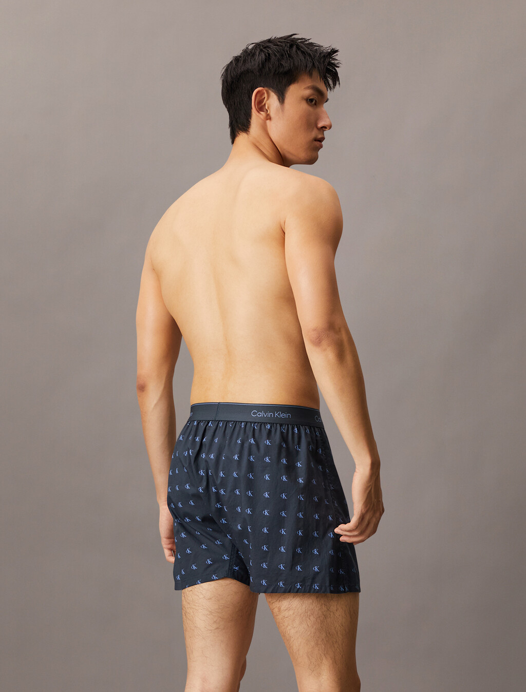 Cotton Poplin Traditional Boxers, 19917 STUDDED MONOGRAM PRINT+INK, hi-res