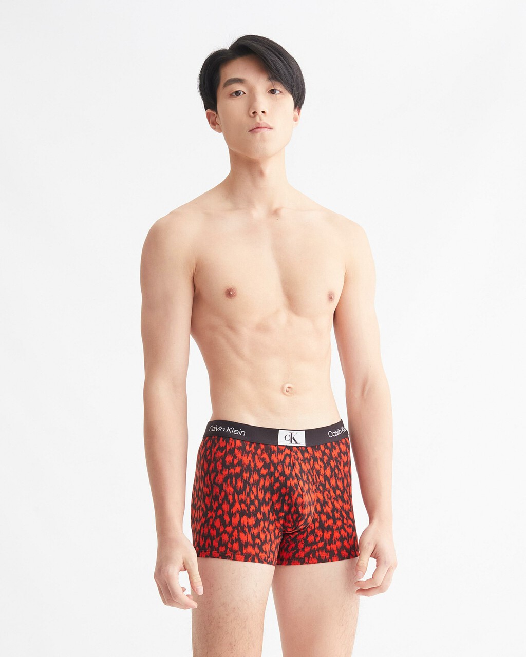 CALVIN KLEIN 1996 TRUNKS, BLURRED LEOPARD PRINT_HAZARD, hi-res